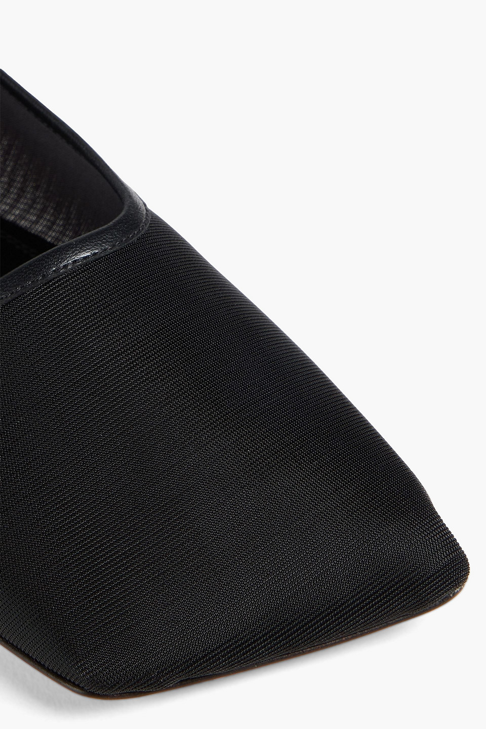 AMINA MUADDI ANE CRYSTAL-EMBELLISHED MESH BALLET FLATS