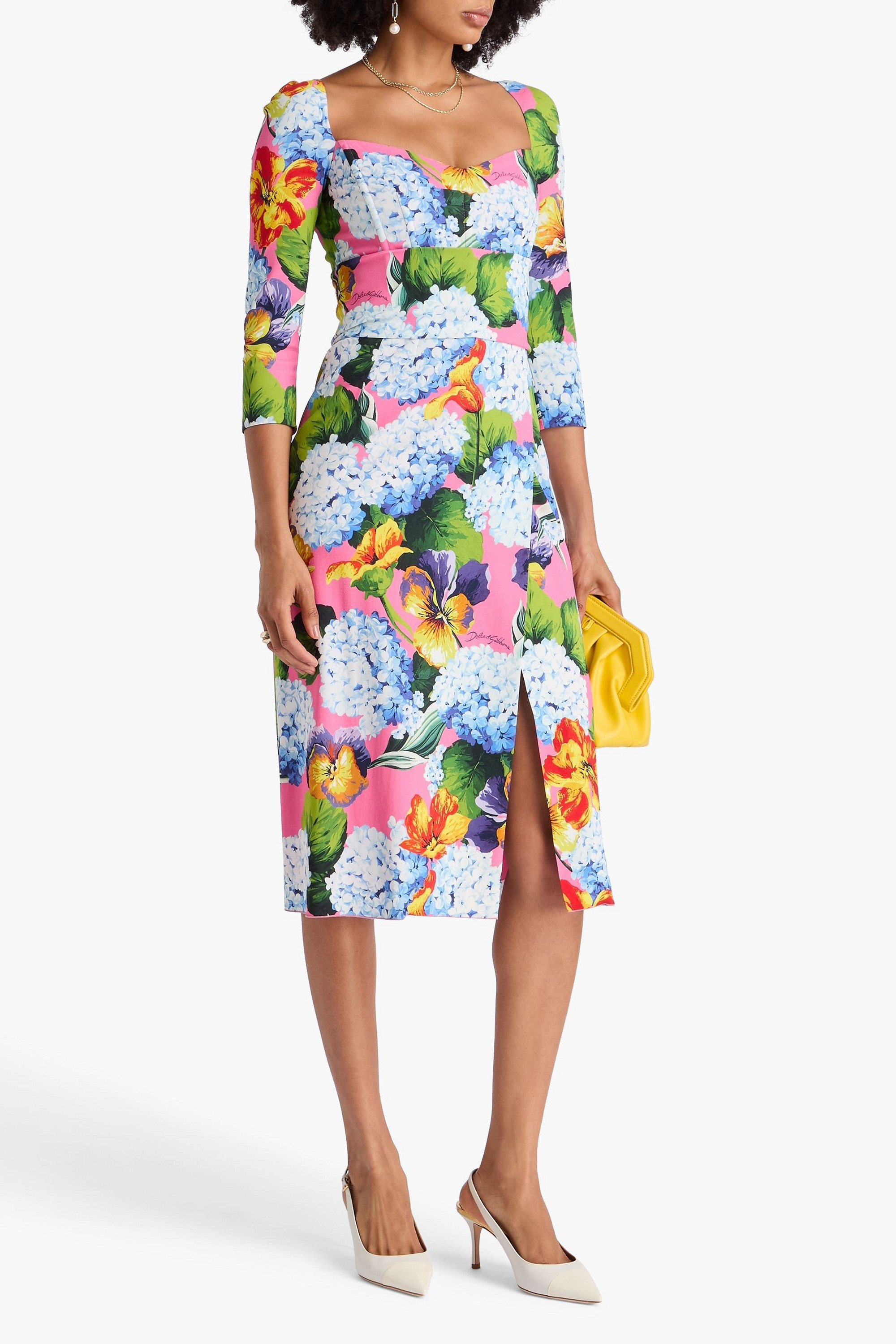 Dolce&Gabbana Floral-print crepe midi dress