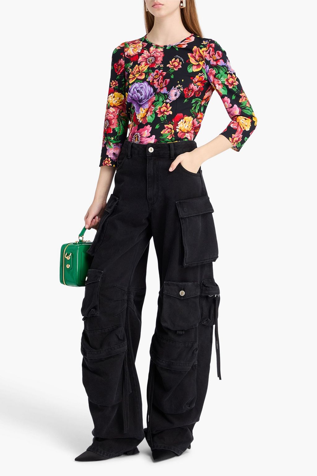DOLCE&GABBANA Floral-print crepe top