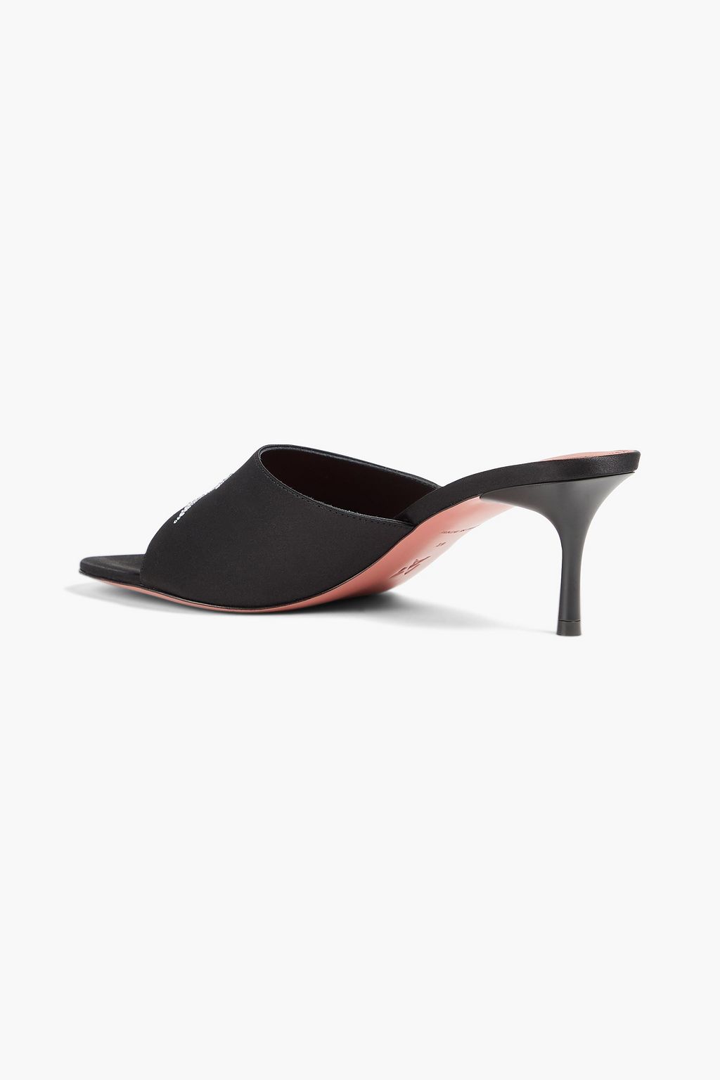 AMINA MUADDI Bella crystal-embellished satin mules