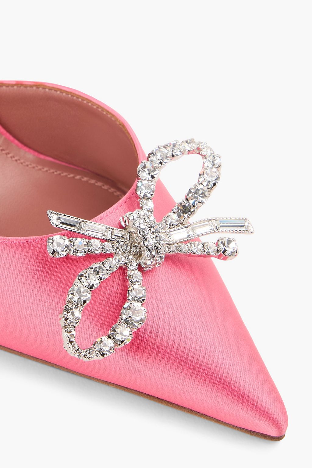 AMINA MUADDI Rosie crystal-embellished satin slingback pumps