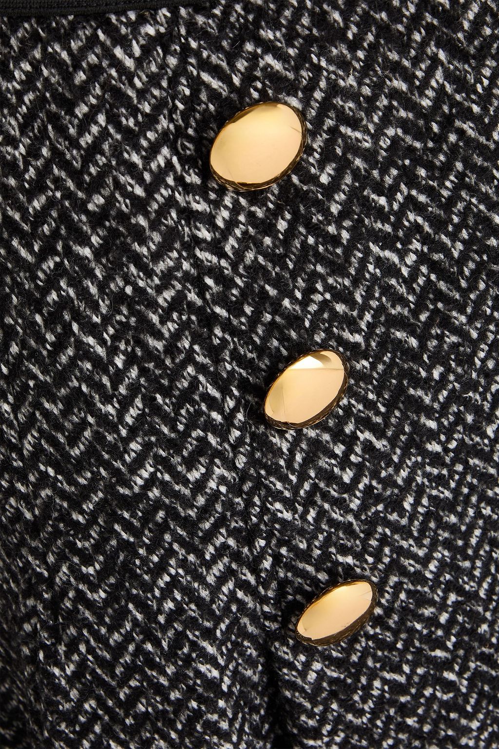 DOLCE&GABBANA Pleated wool-blend tweed mini skirt