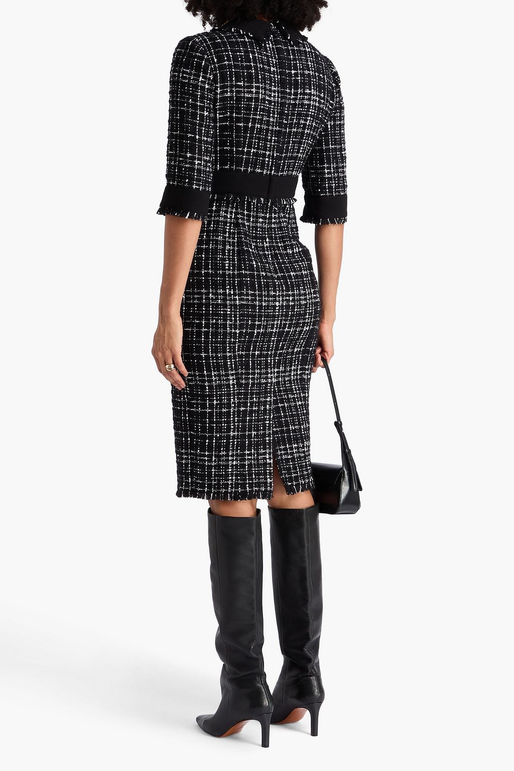 DOLCE&GABBANA Frayed tweed dress