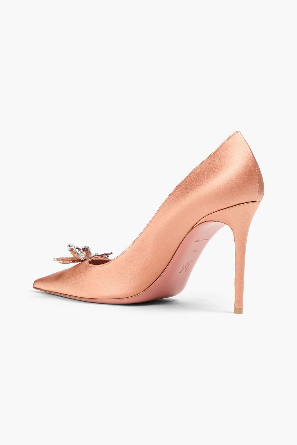 AMINA MUADDI Rosie Pumps aus Satin mit Kristallverzierung