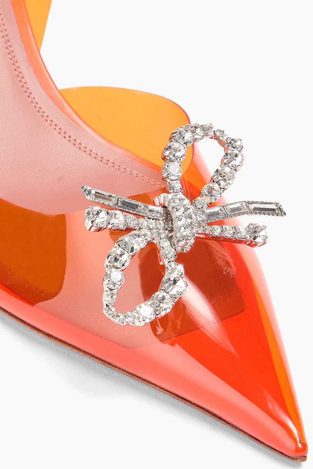 AMINA MUADDI Rosie crystal-embellished PVC slingback pumps