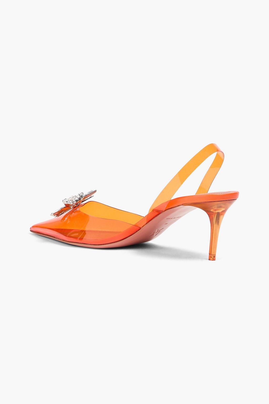 AMINA MUADDI Rosie crystal-embellished PVC slingback pumps