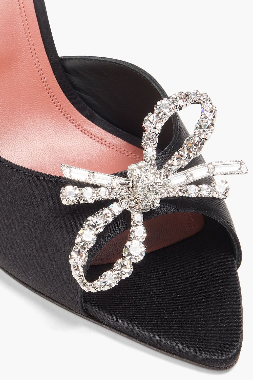 AMINA MUADDI Rosie crystal-embellished satin mules
