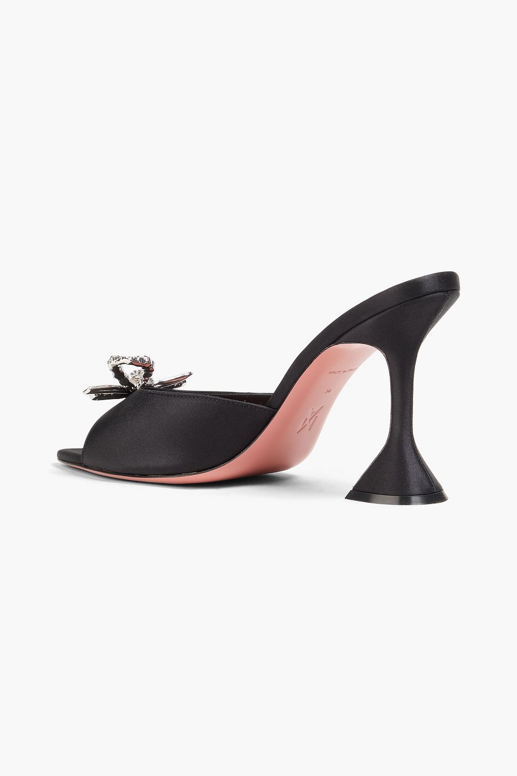 AMINA MUADDI Rosie crystal-embellished satin mules