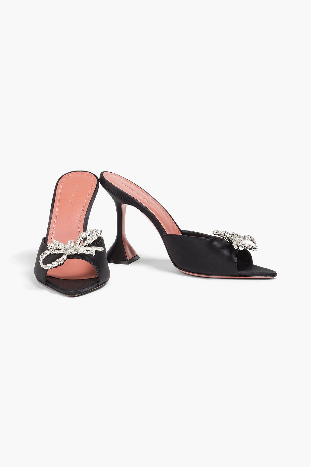 AMINA MUADDI Rosie crystal-embellished satin mules