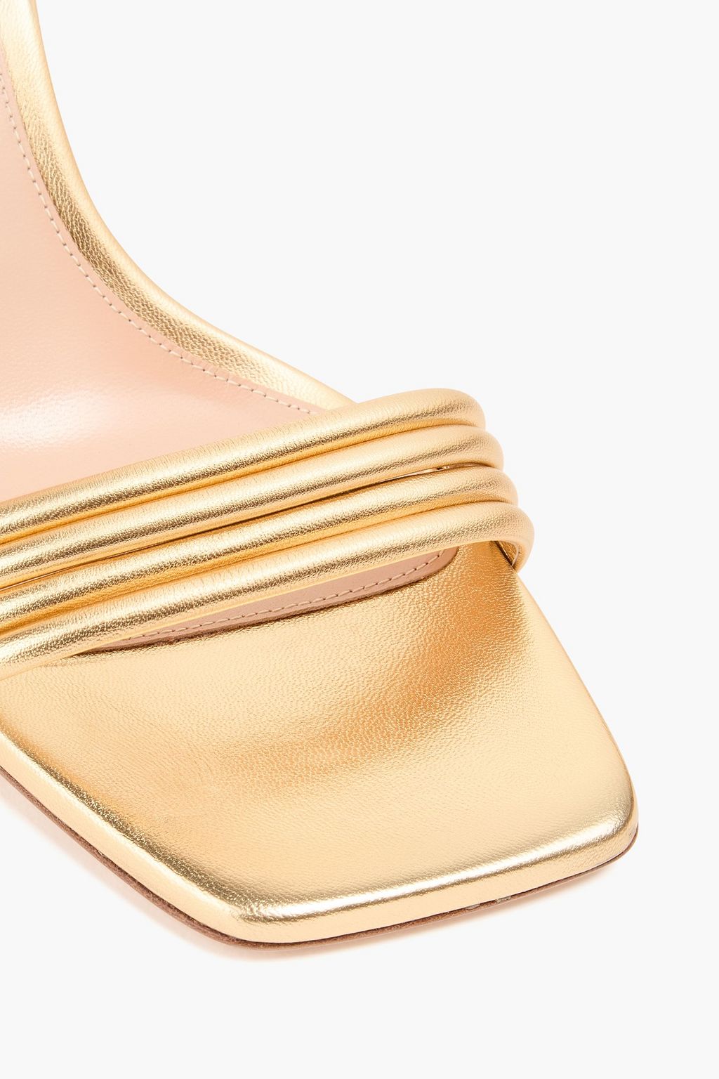 GIANVITO ROSSI Lena 85 metallic leather sandals