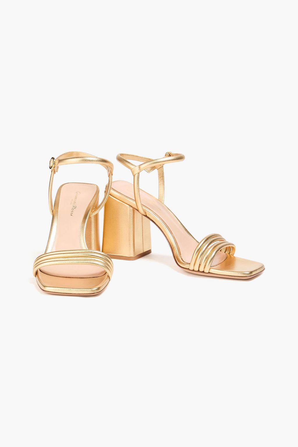 GIANVITO ROSSI Lena 85 metallic leather sandals