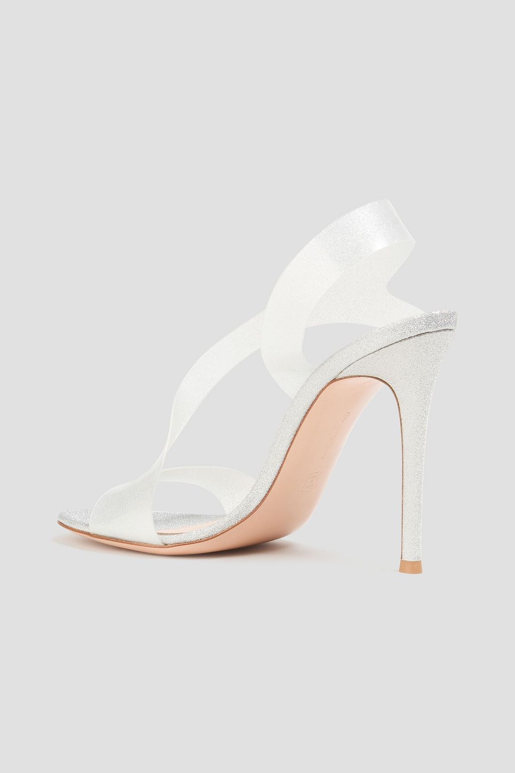GIANVITO ROSSI Metropolis glittered TPU slingback sandals