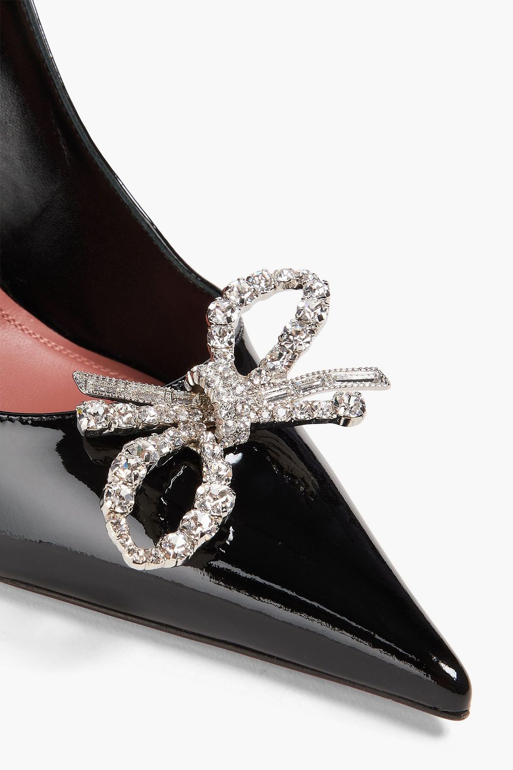 AMINA MUADDI Rosie crystal-embellished patent-leather pumps