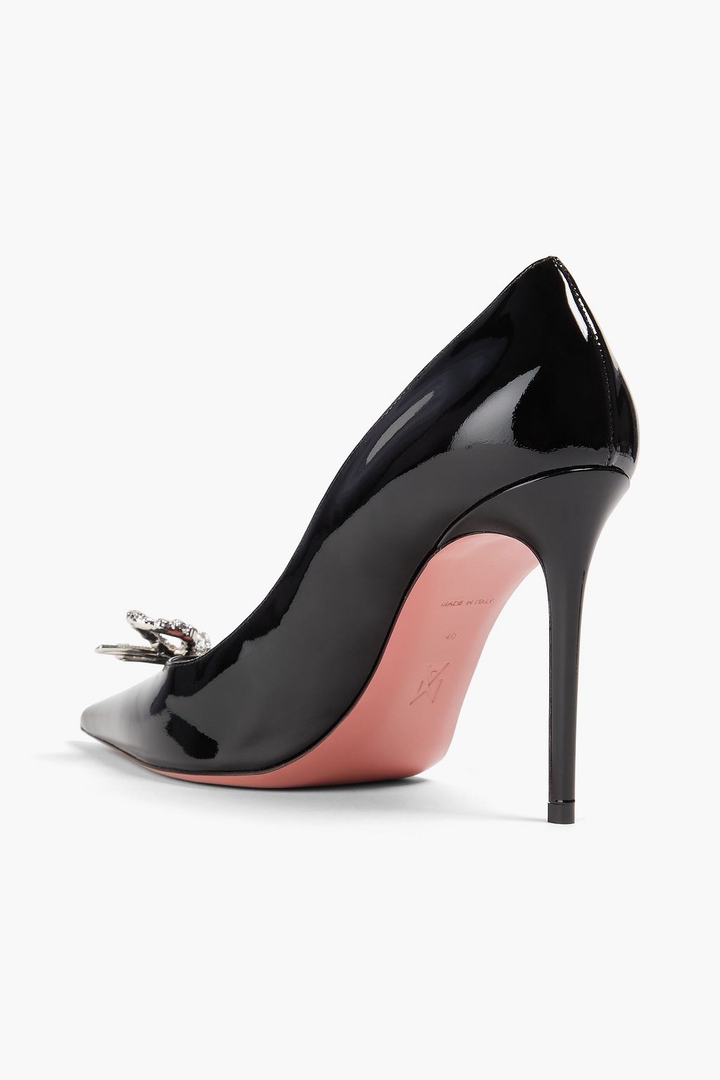 AMINA MUADDI Rosie crystal-embellished patent-leather pumps