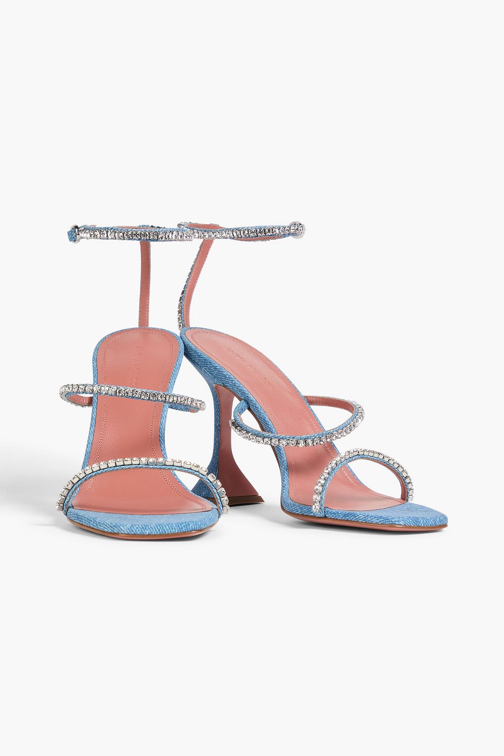AMINA MUADDI Gilda crystal-embellished denim sandals