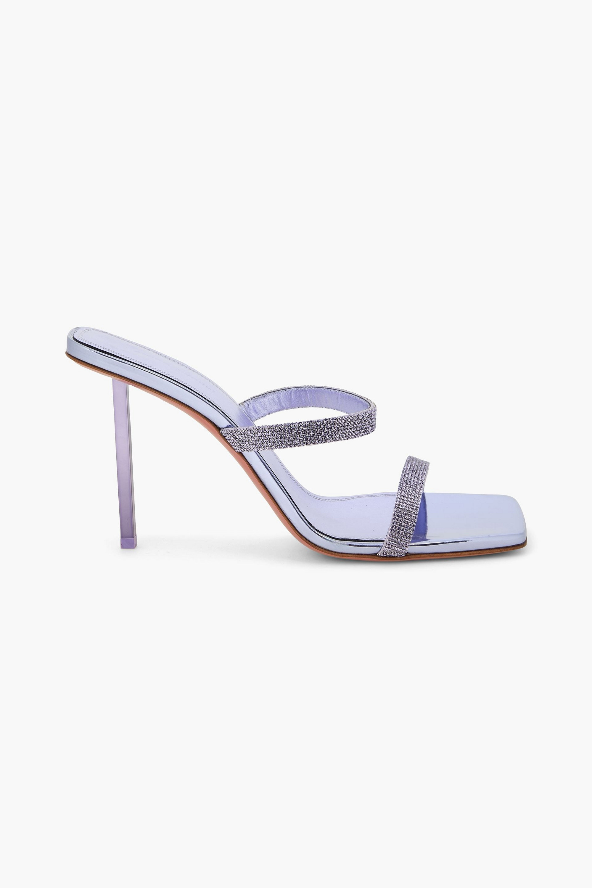 AMINA MUADDI Rih crystal-embellished mirrored-leather sandals