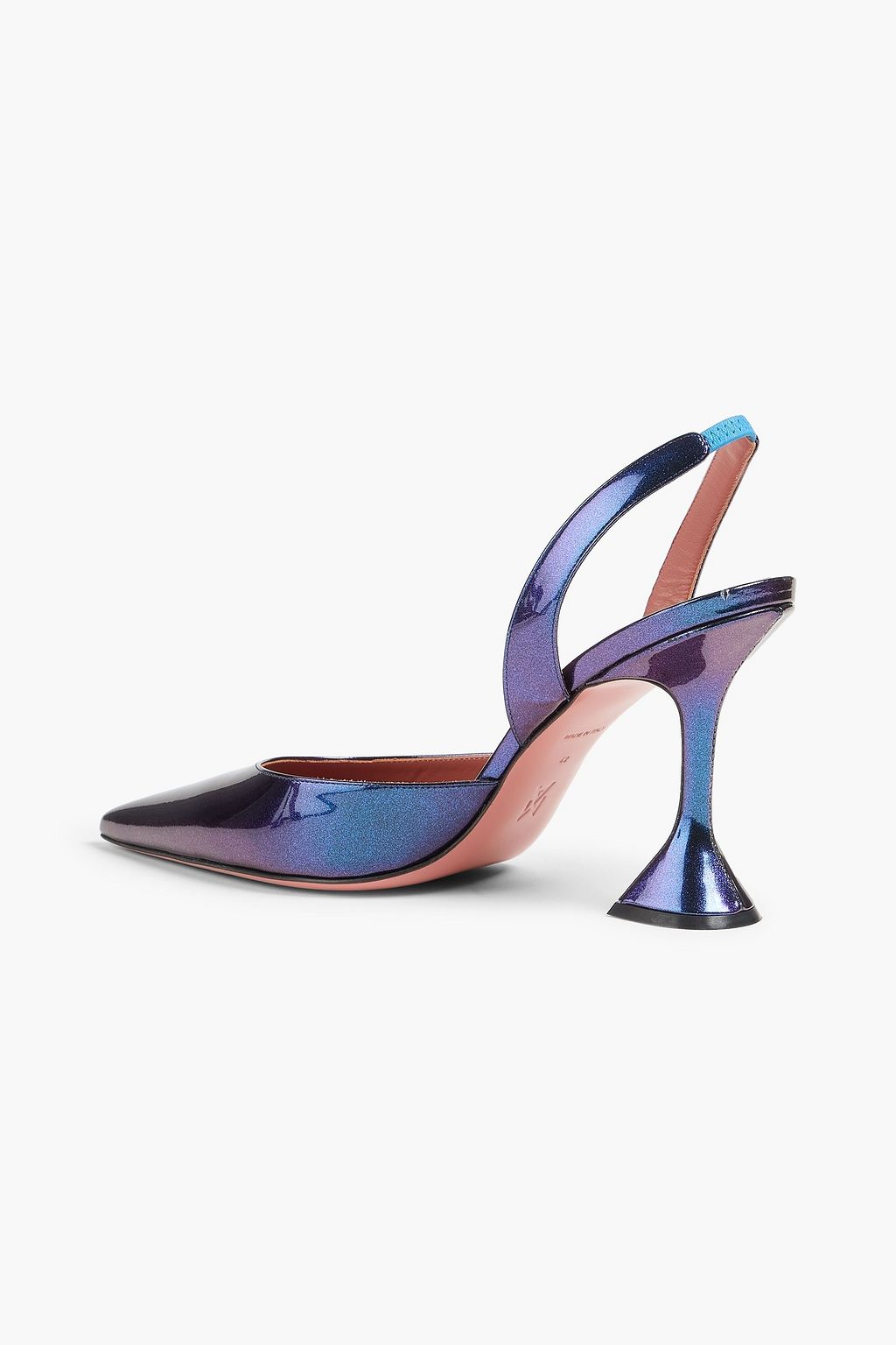 AMINA MUADDI Slingback-Pumps „Holli“ aus Lackleder mit Glitter-Finish