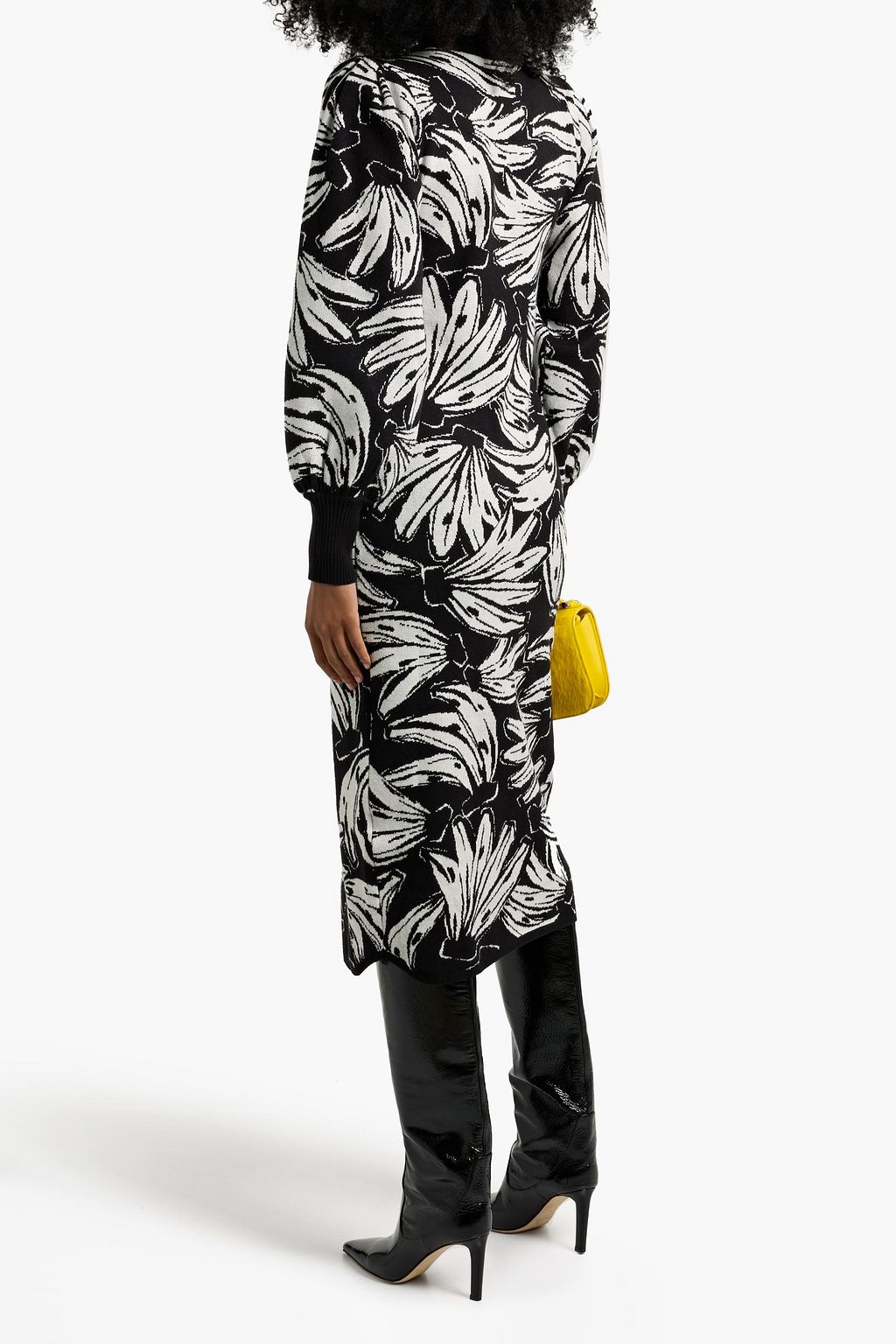 FARM RIO Jacquard-knit midi dress