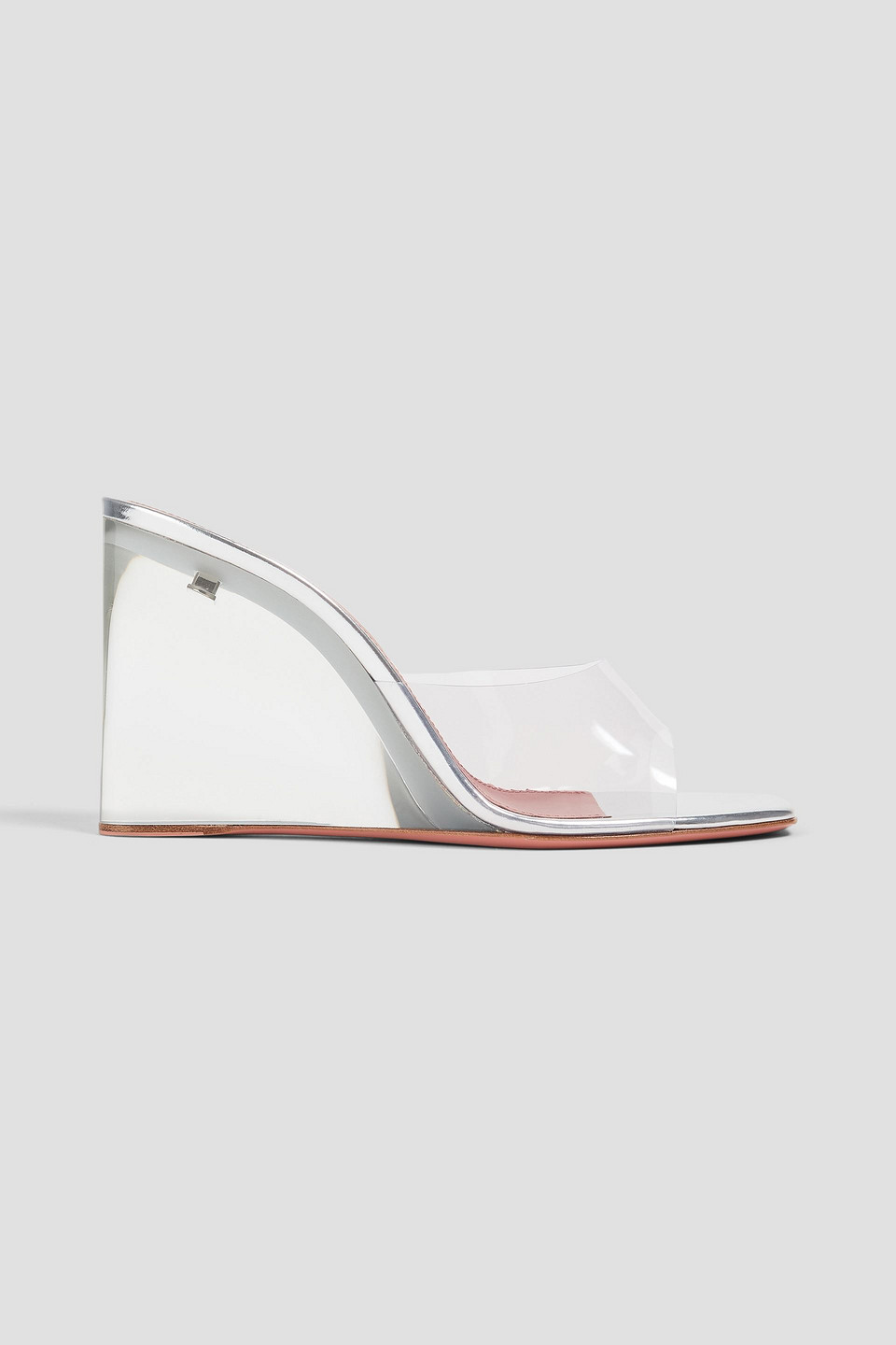 Amina Muaddi Lupita Pvc Wedge Mules In Transparent