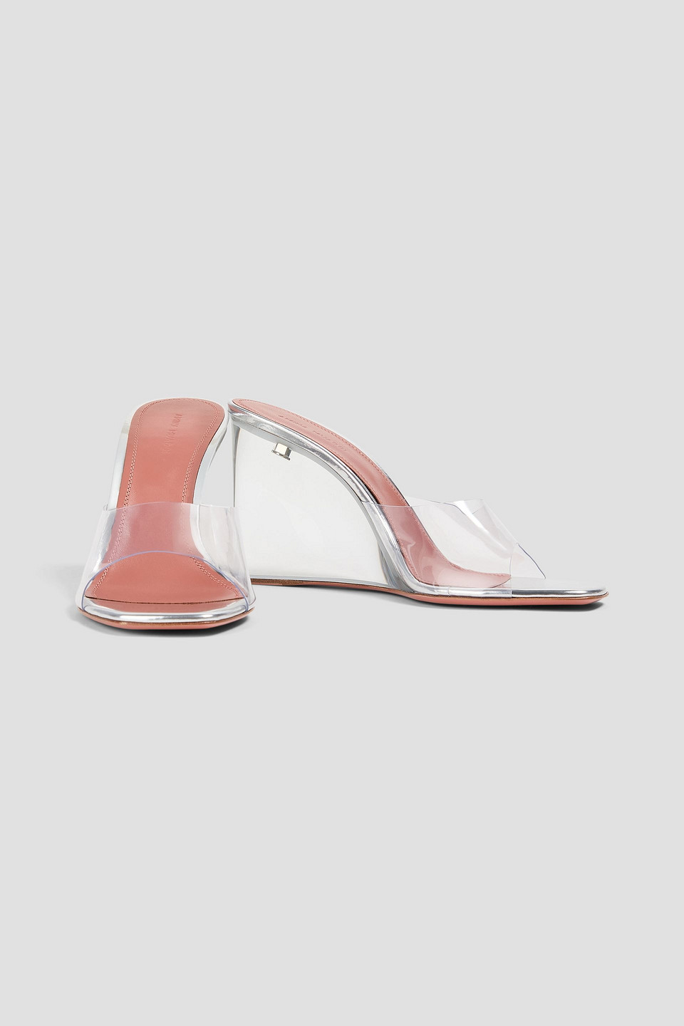 Amina Muaddi Lupita Pvc Wedge Mules In Transparent