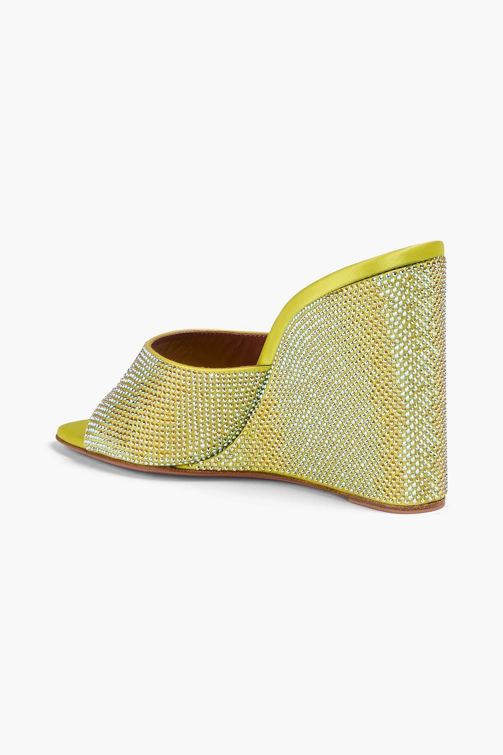 AMINA MUADDI Mules „Lupita“ aus Satin mit Kristallverzierung