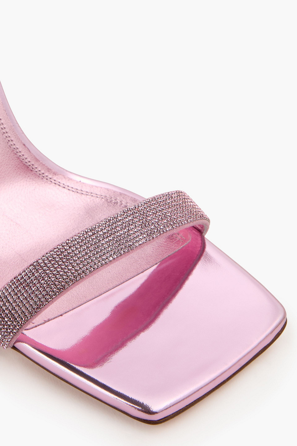 AMINA MUADDI RIH CRYSTAL-EMBELLISHED SUEDE AND PVC SANDALS