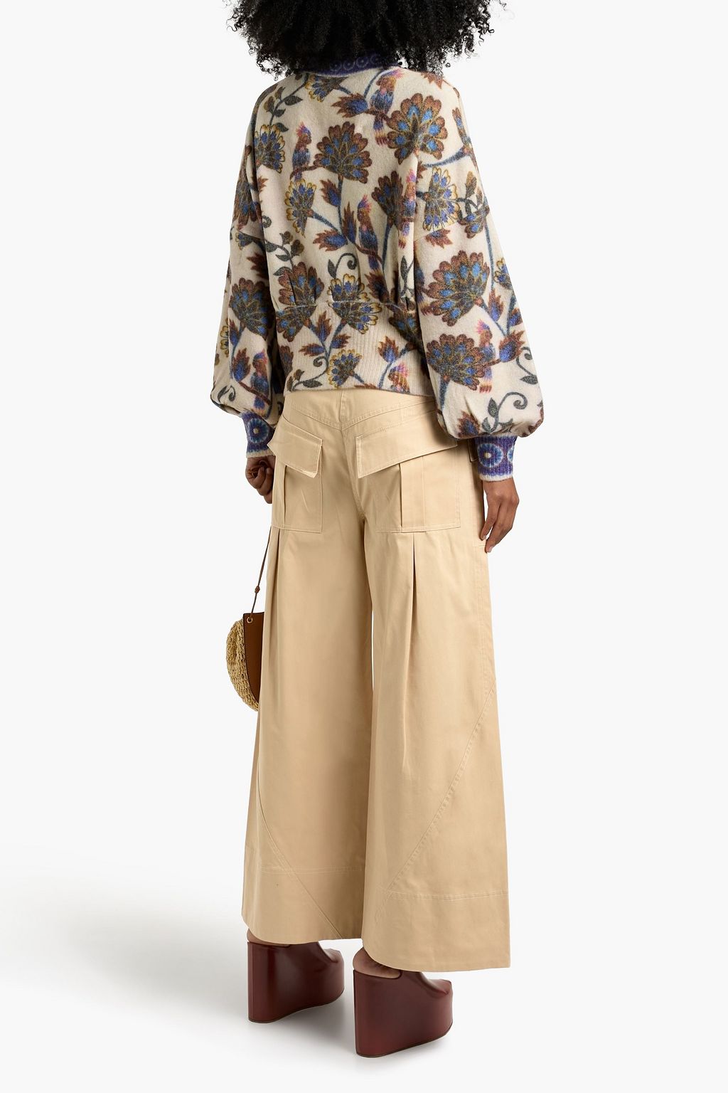 FARM RIO Cotton-twill wide-leg pants