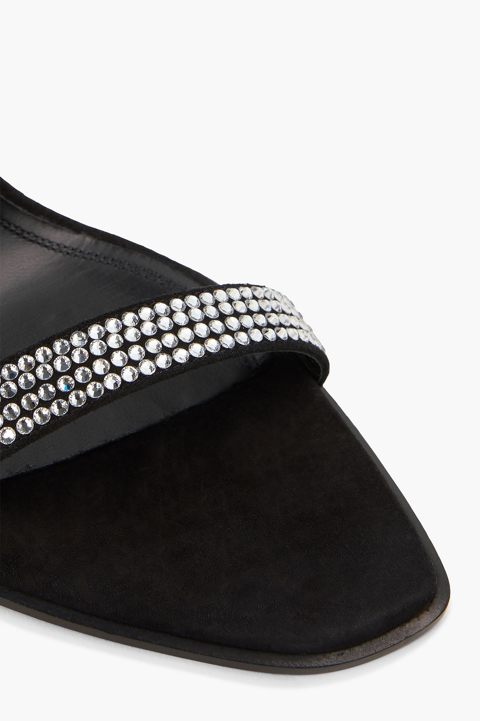 Amina Muaddi Kim Crystal-embellished Suede Sandals In Multi