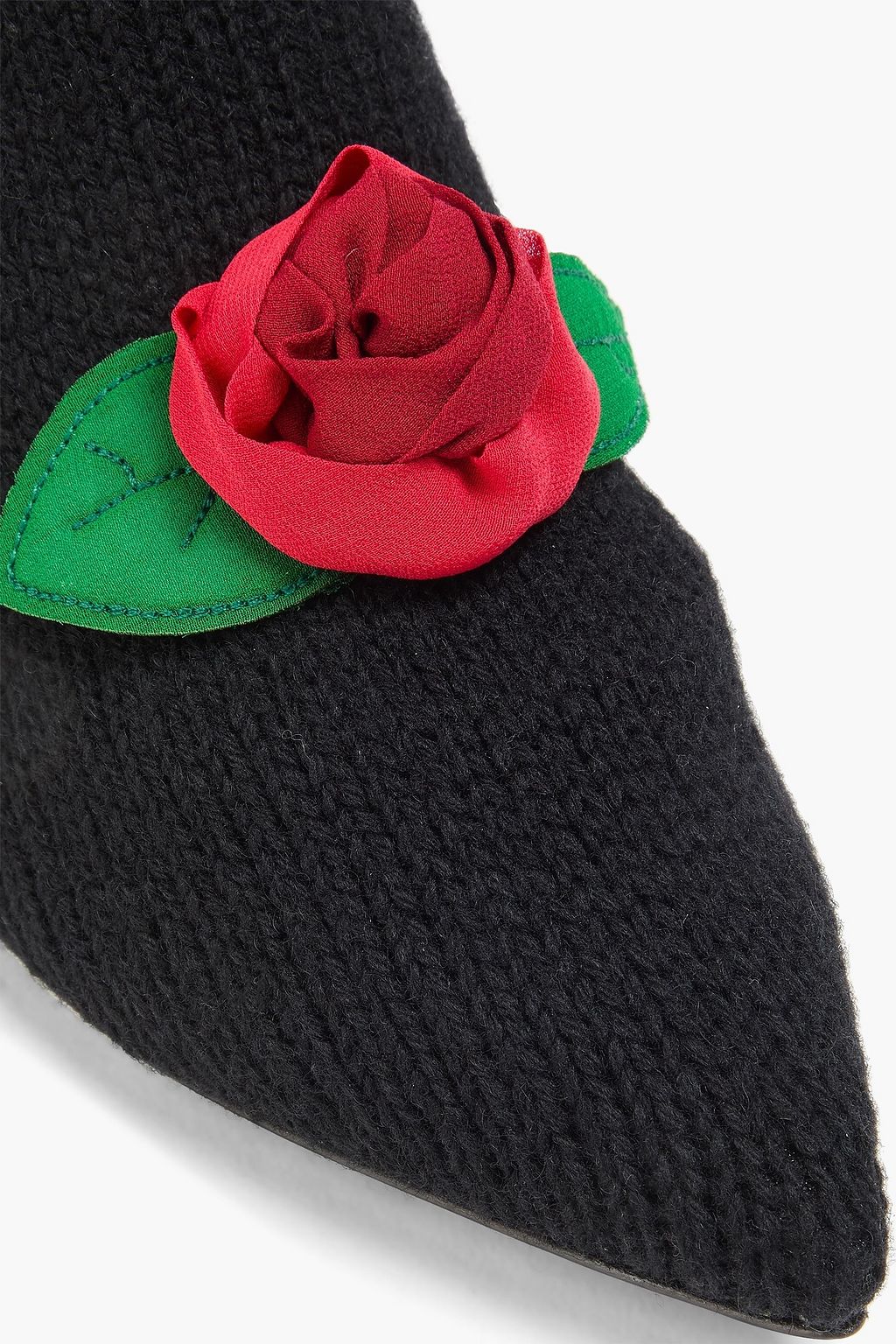 DOLCE&GABBANA Floral-appliquéd knitted sock boots