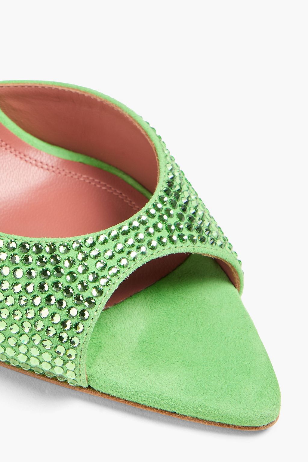 AMINA MUADDI حذاء ميول "كارولين" من جلد السويد مزيّن بالكريستال