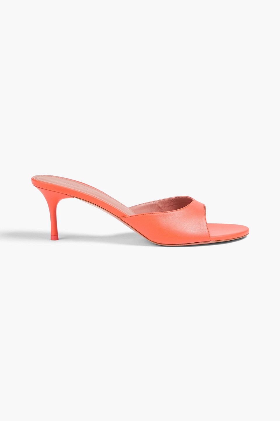 Amina Muaddi Jeanne Leather Mules In Orange