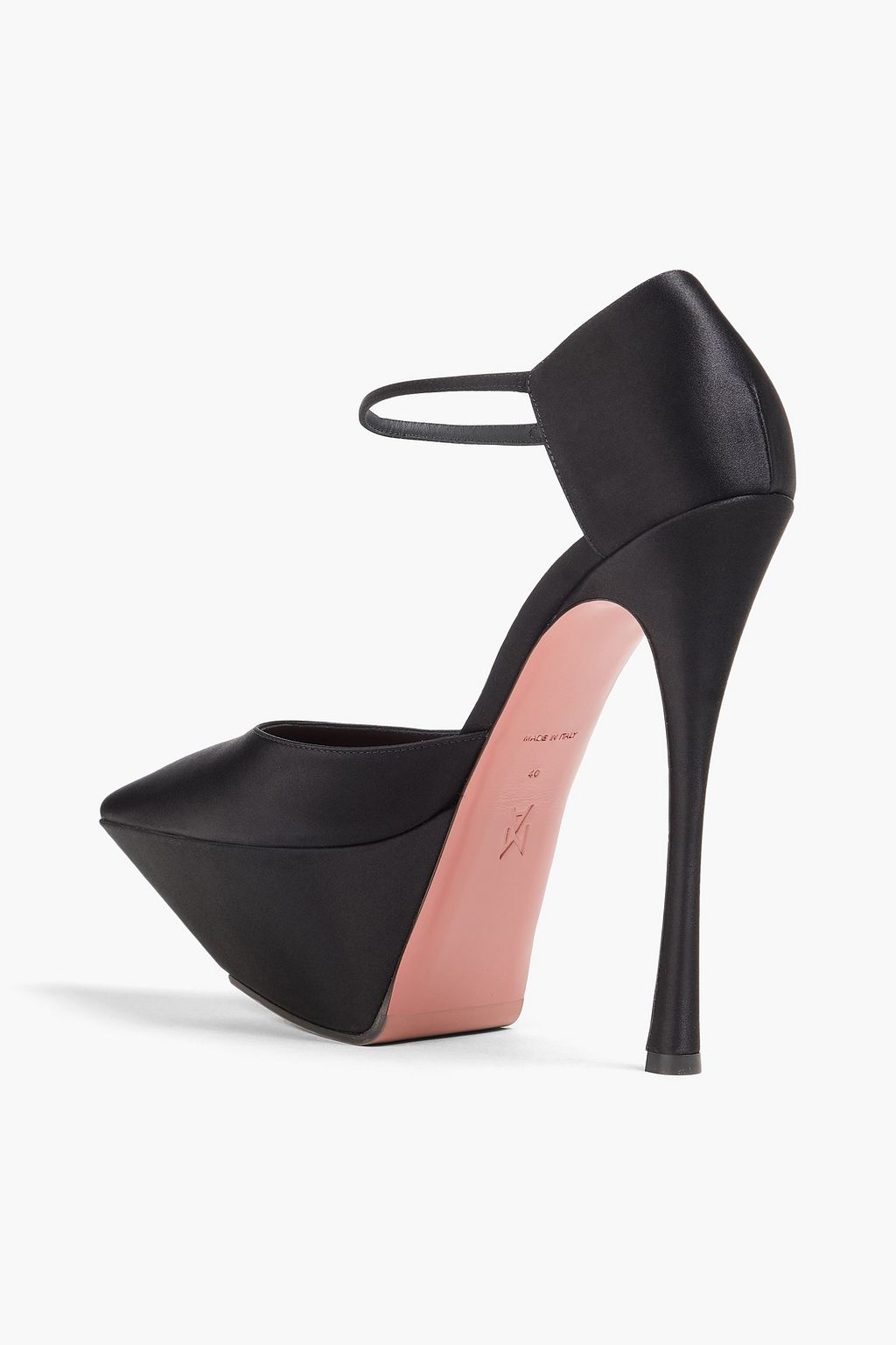 AMINA MUADDI Plateau-Pumps „Angelica“ aus Satin