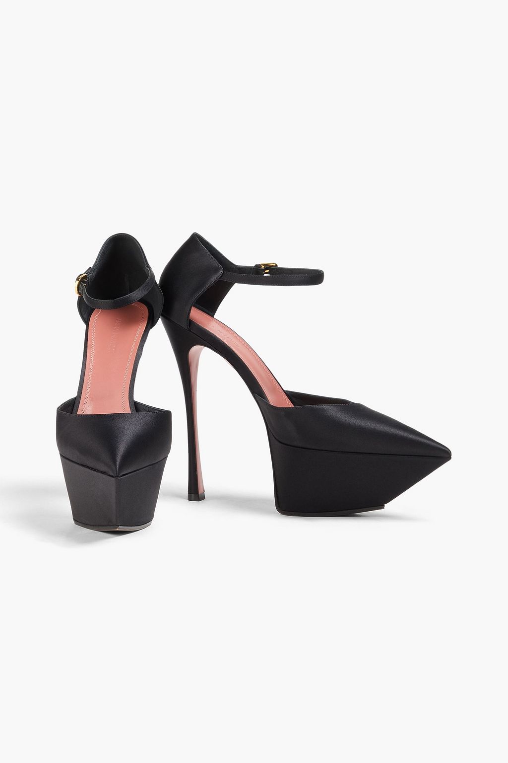 AMINA MUADDI Plateau-Pumps „Angelica“ aus Satin