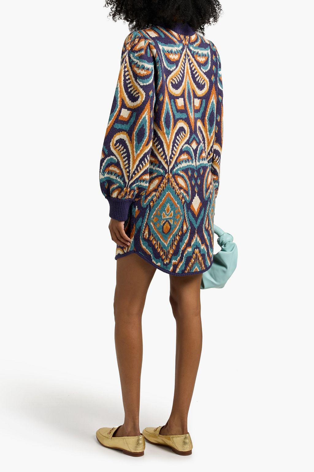 FARM RIO Jacquard-knit mini dress
