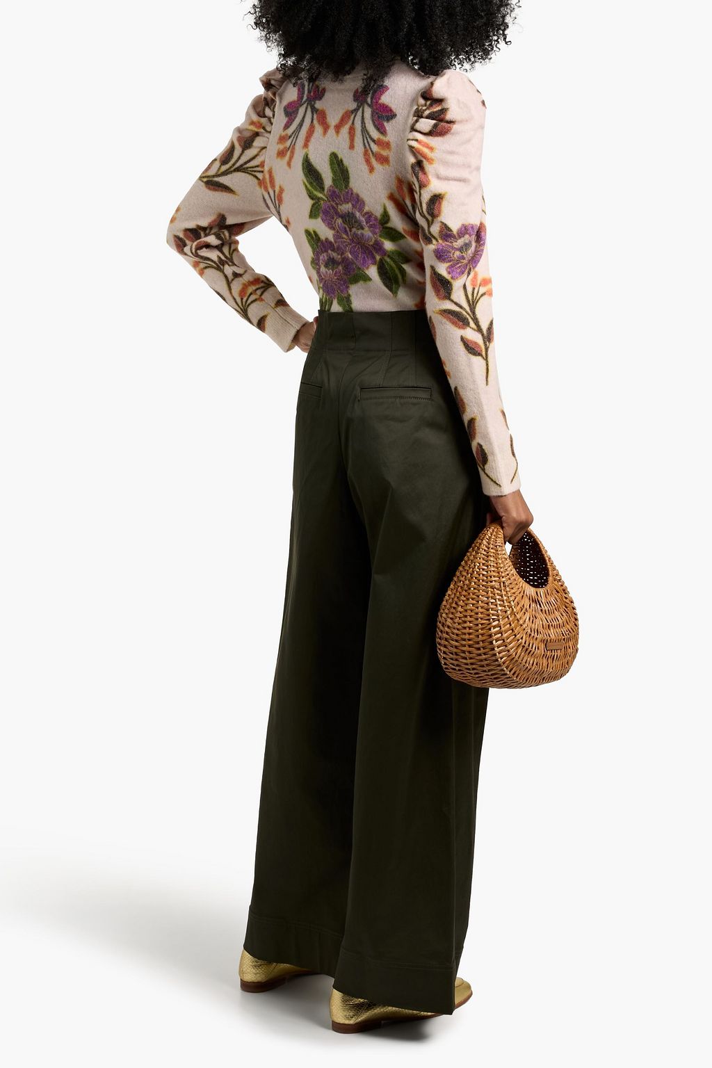 FARM RIO Floral-print knitted sweater