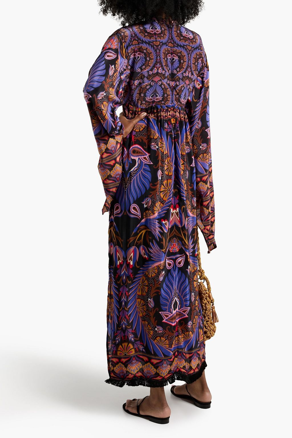 FARM RIO Printed crepe de chine maxi dress