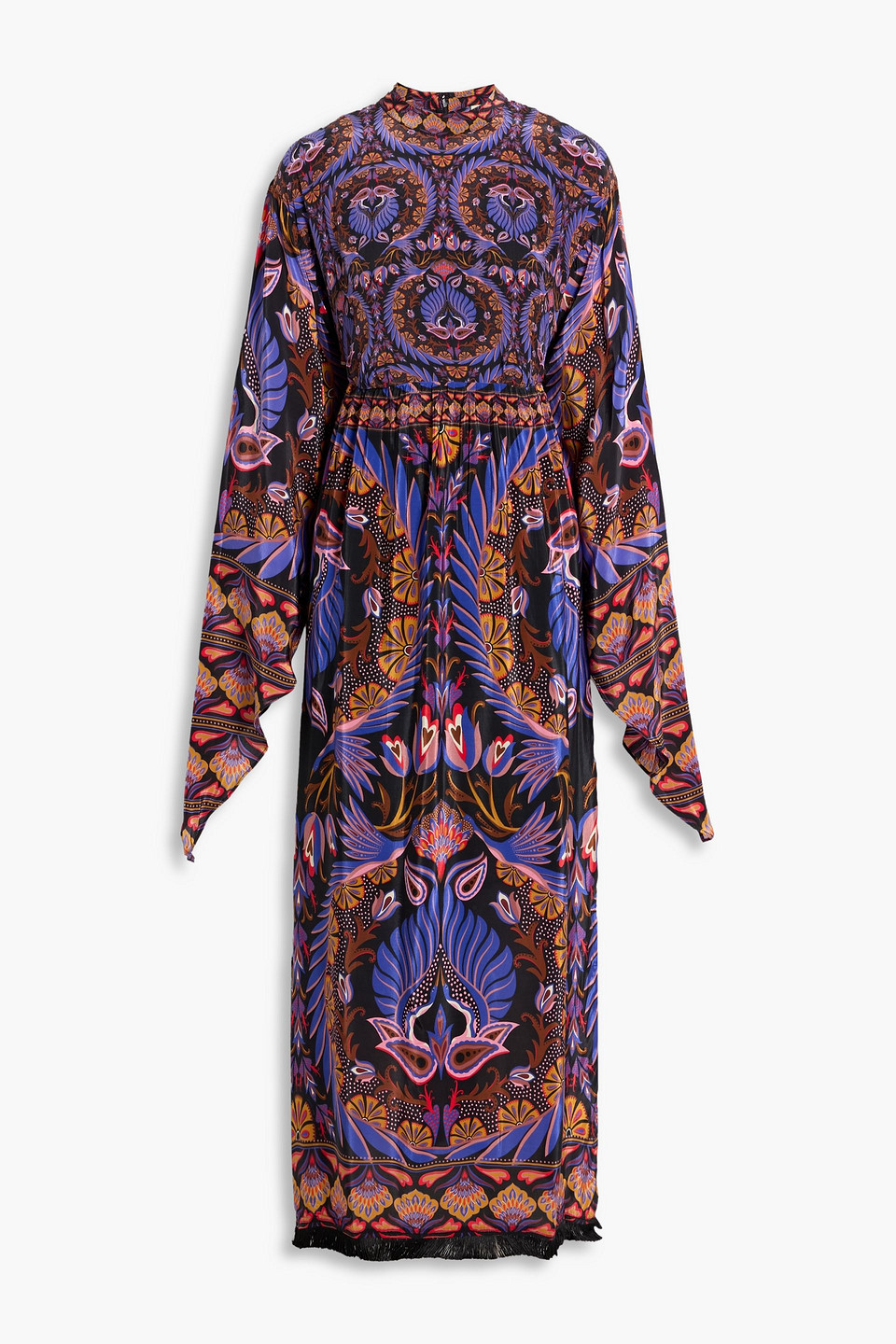 farm rio - printed crepe de chine maxi dress - purple - xxs