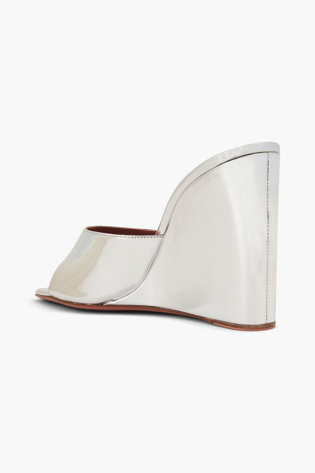 AMINA MUADDI حذاء ميول "لوبيتا" بكعب ويدج من الجلد العاكس