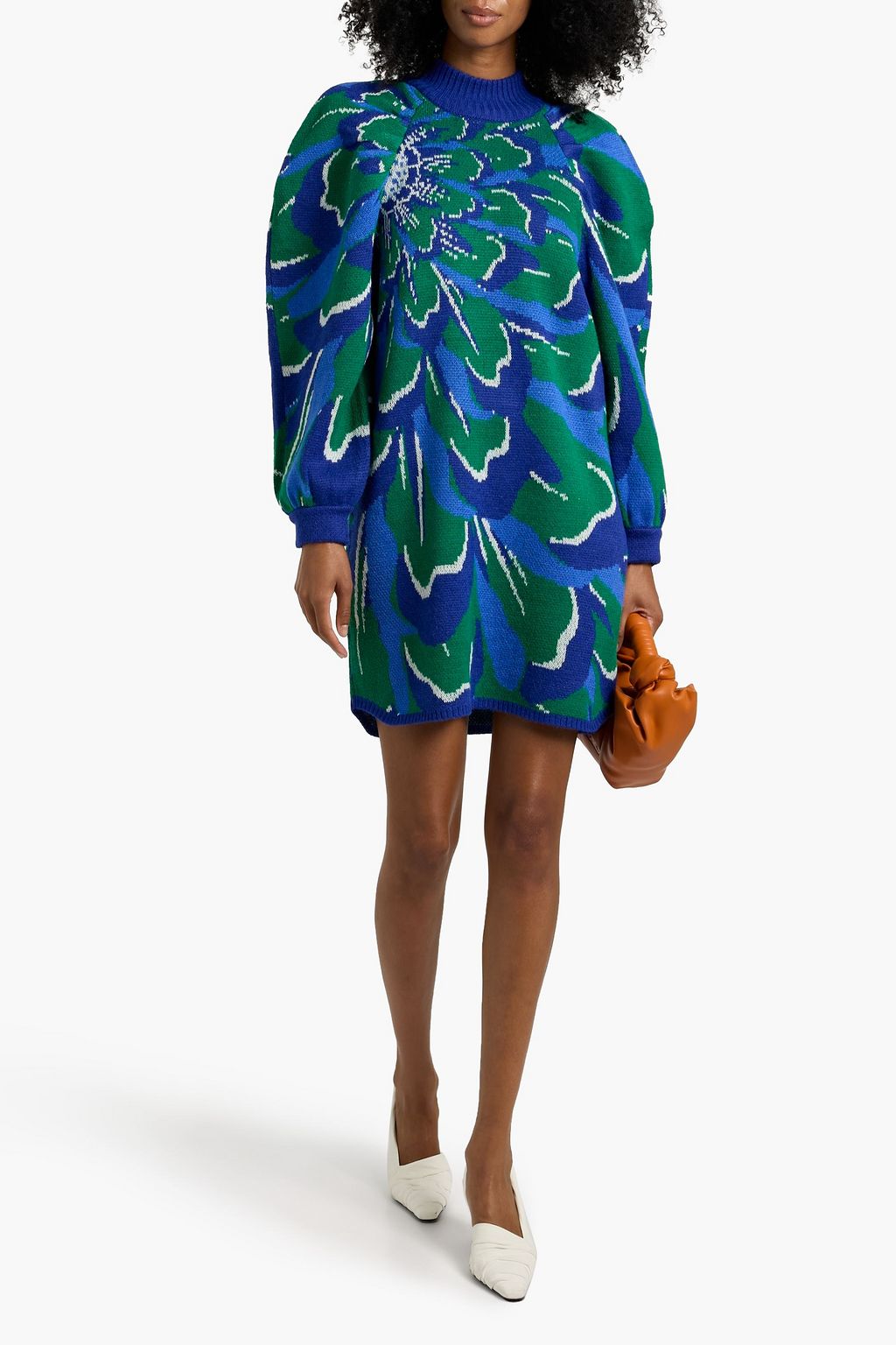 FARM RIO Jacquard-knit mini dress