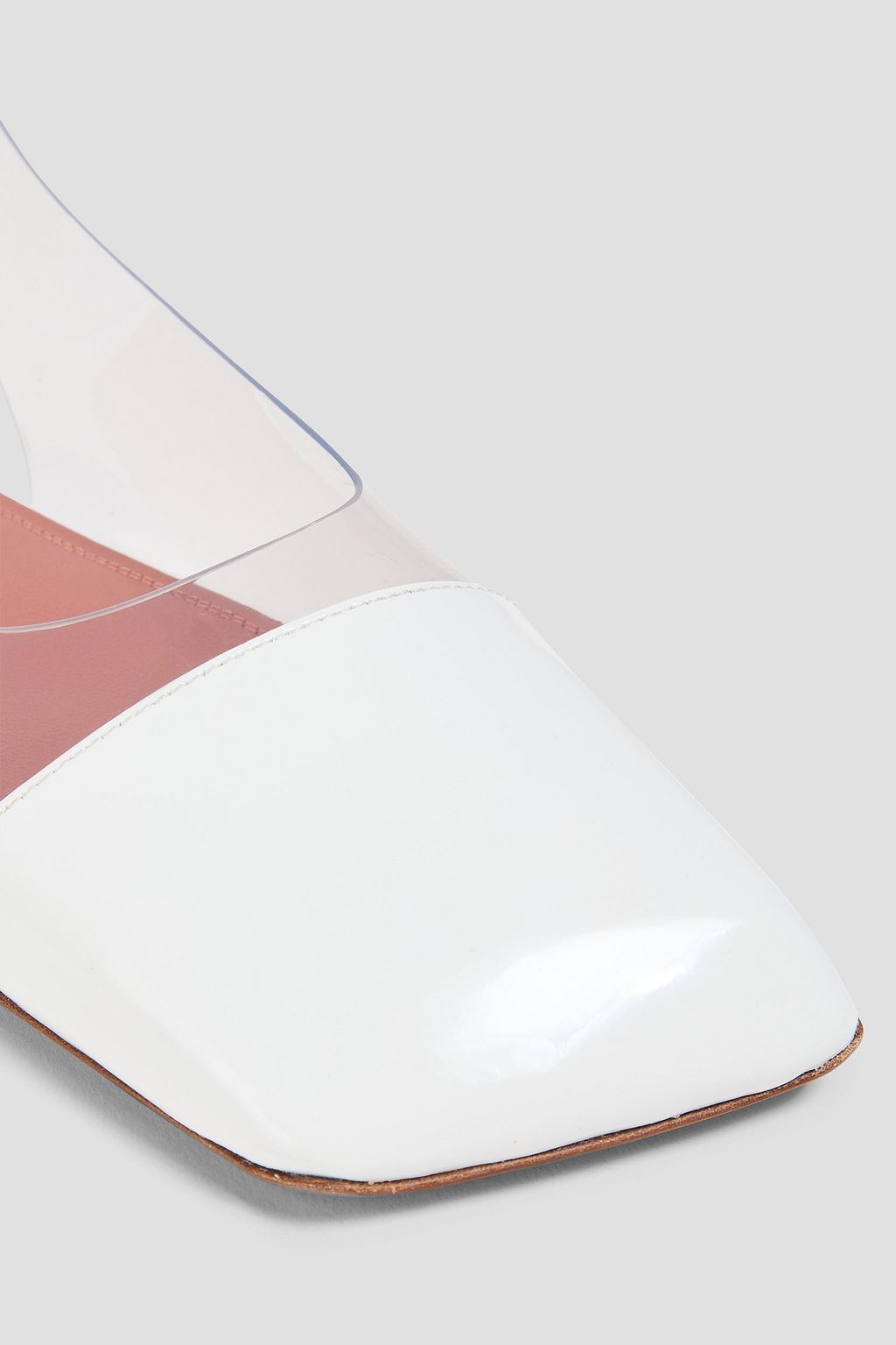 AMINA MUADDI حذاء مسطّح آن من الجلد والبلاستيك الشفاف