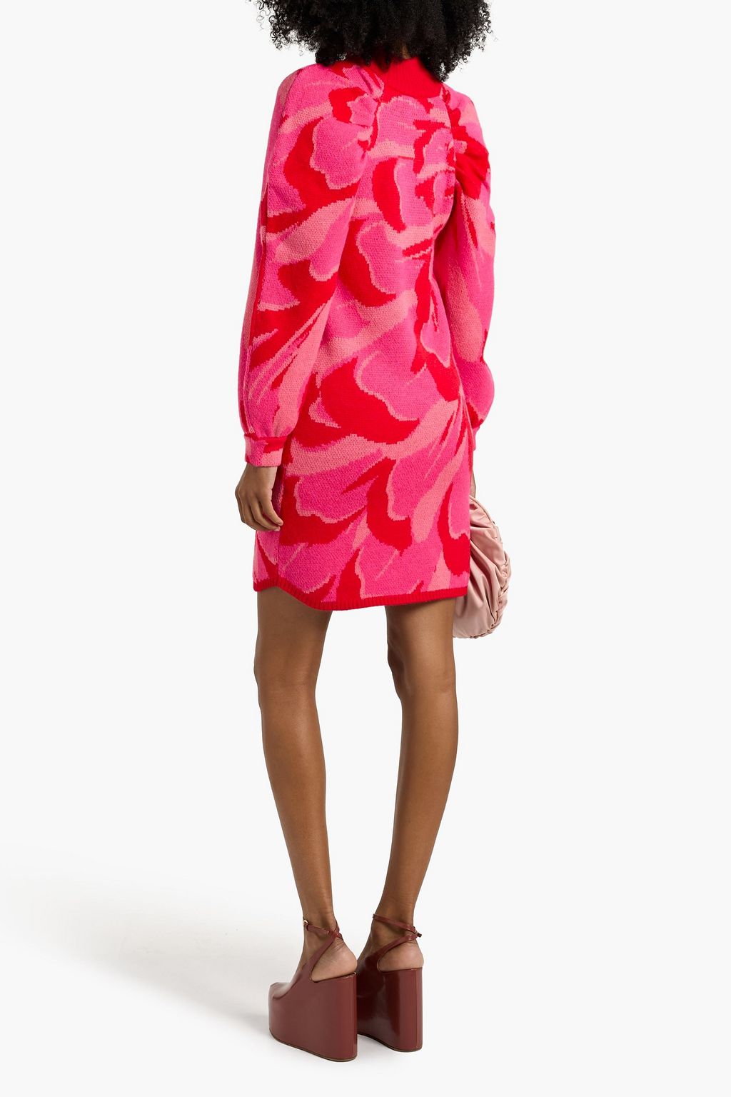 FARM RIO Jacquard-knit mini dress