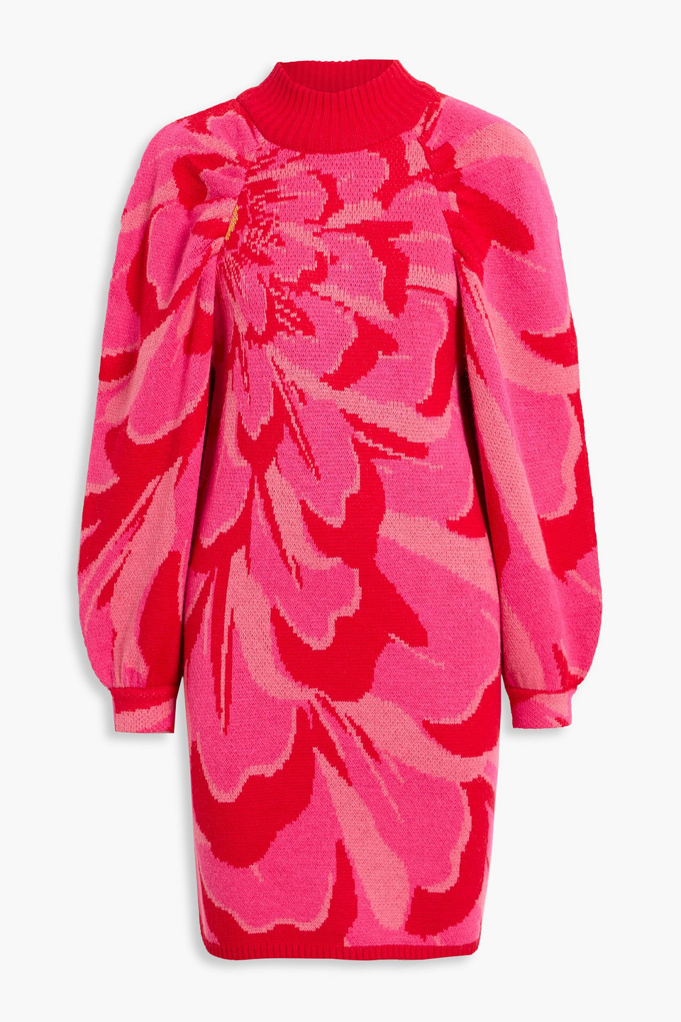 farm rio - jacquard-knit mini dress - pink - xxs