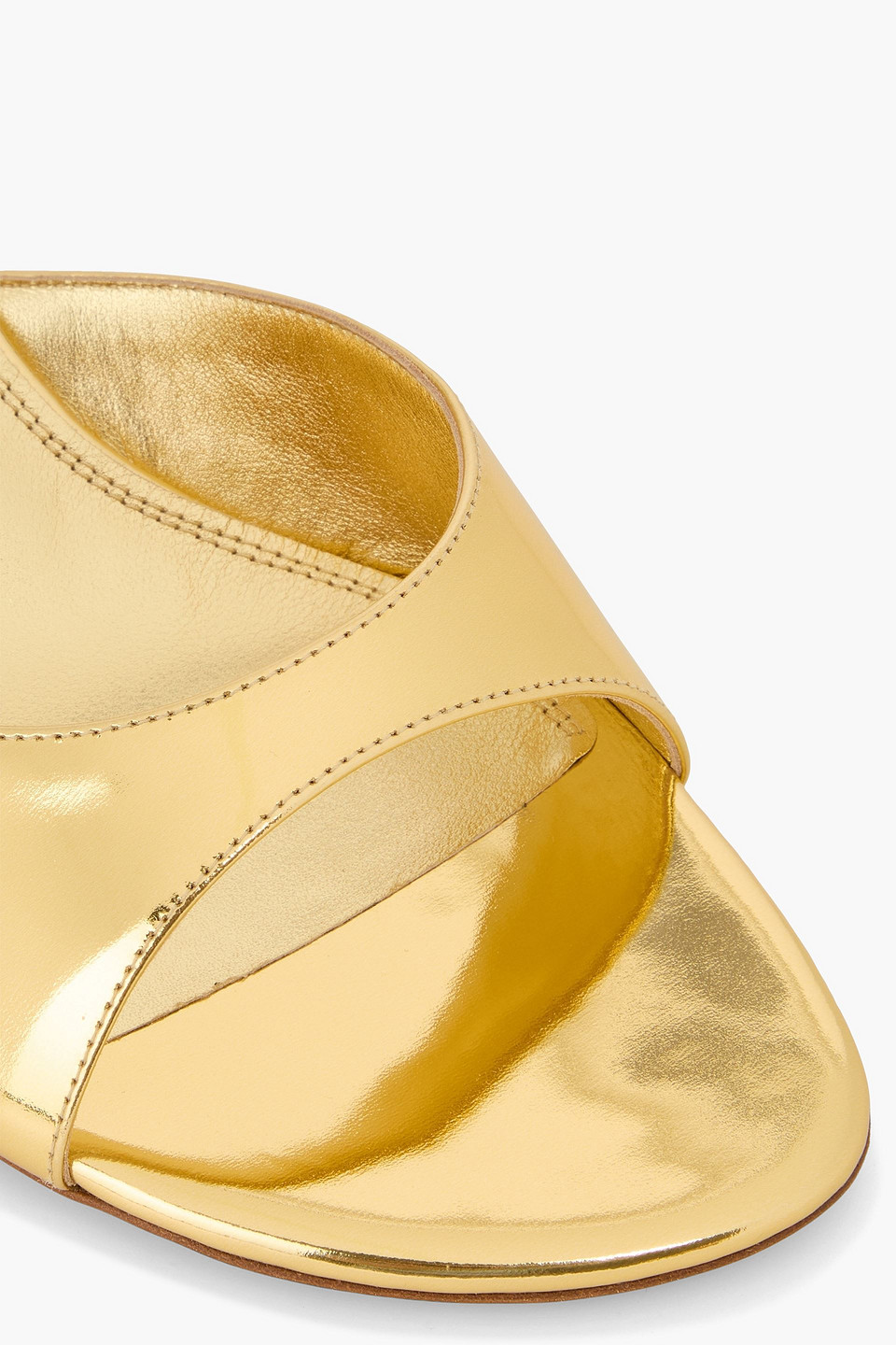 Amina Muaddi Jeanne Mirrored-leather Mules In Animal Print