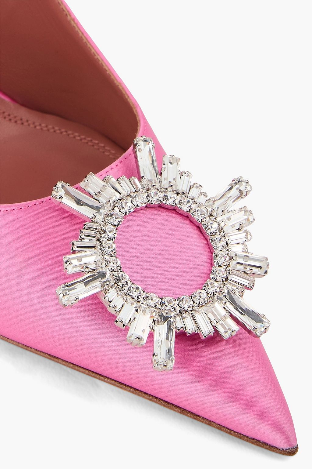 AMINA MUADDI Begum crystal-embellished satin pumps