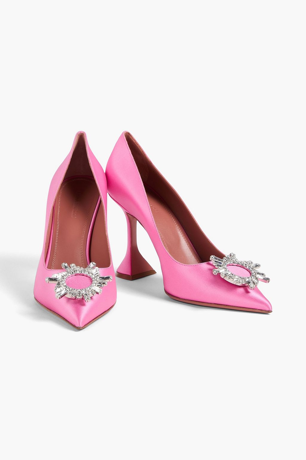 AMINA MUADDI Begum crystal-embellished satin pumps