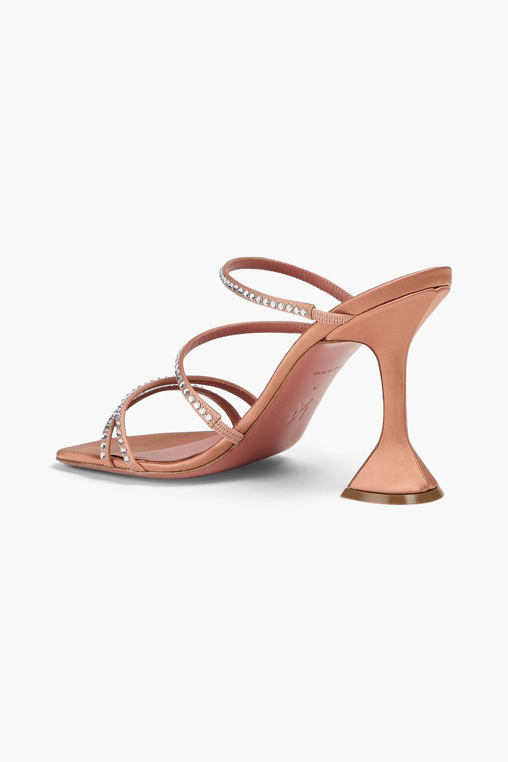 AMINA MUADDI Mules „Naima“ aus Satin mit Kristallverzierung