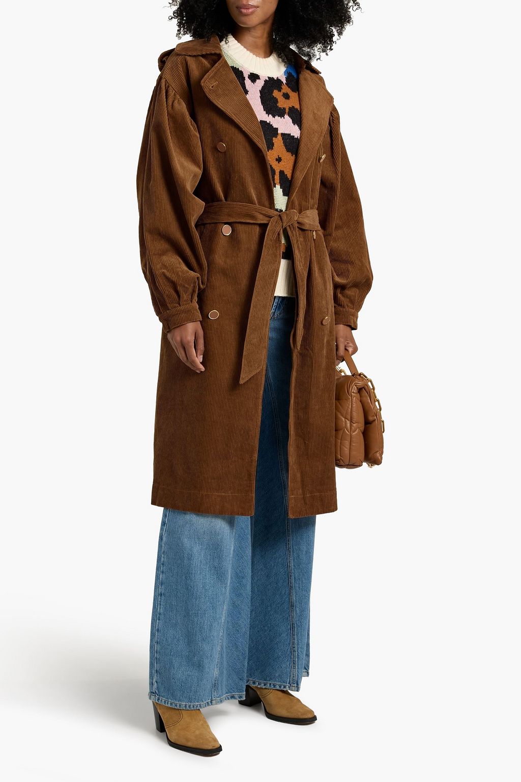 FARM RIO Cotton-corduroy trench coat