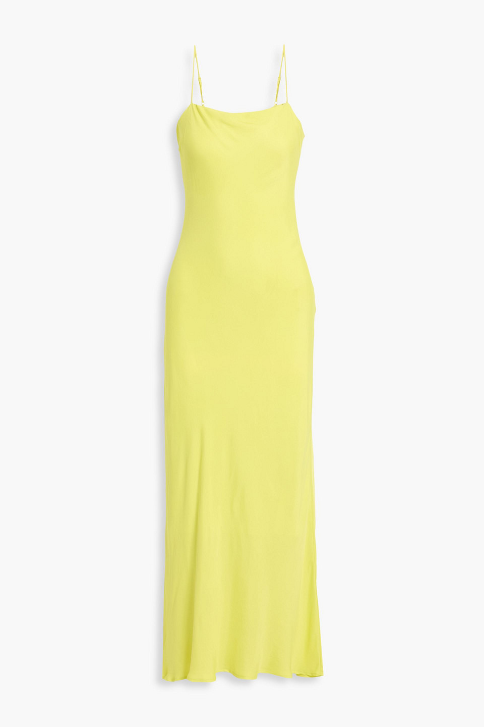 Farm Rio Crepe De Chine Maxi Slip Dress In Yellow