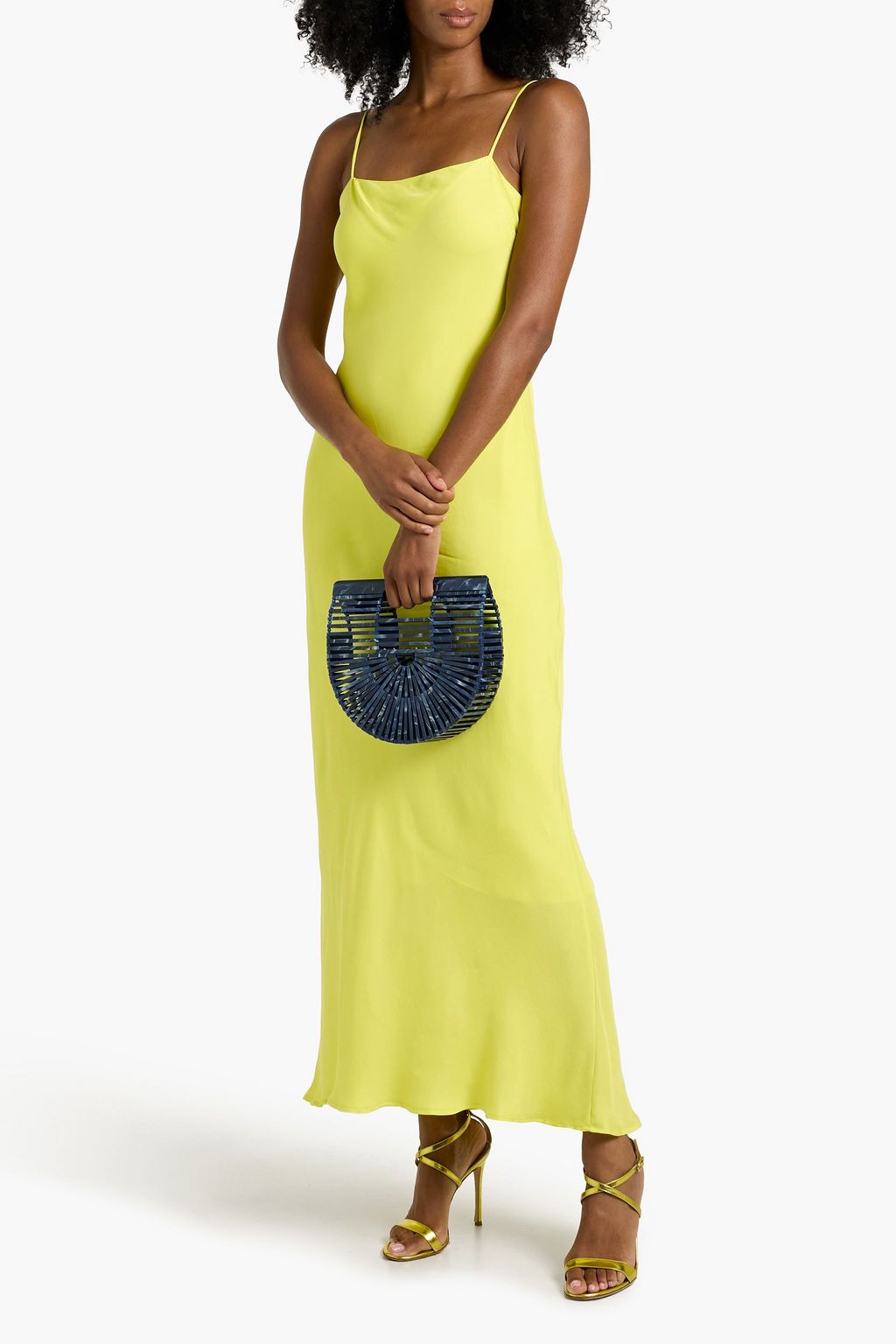FARM RIO Crepe de chine maxi slip dress