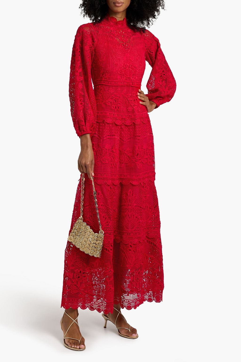 FARM RIO Guipure lace maxi dress